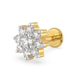 9 Stone Nosepin (0.20 CT) 21k Gold